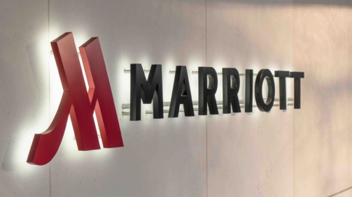 Zurich, Switzerland - January 10, 2021: Marriott Hotels Resorts is Marriott International's brand of full-service hotels and resorts